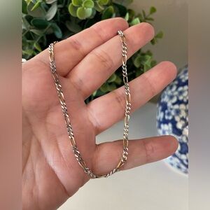 Sunstone Imports SU 925 STERLING SILVER FIGARO CHAIN BRACELET ANKLET 9.75”